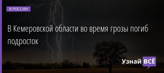 В Кемеровской области во время грозы погиб подросток 20.08.2020