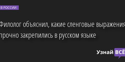 Филолог объяснил, какие сленговые выражения прочно закрепились в русском языке 31.01.2023 | Новости в России