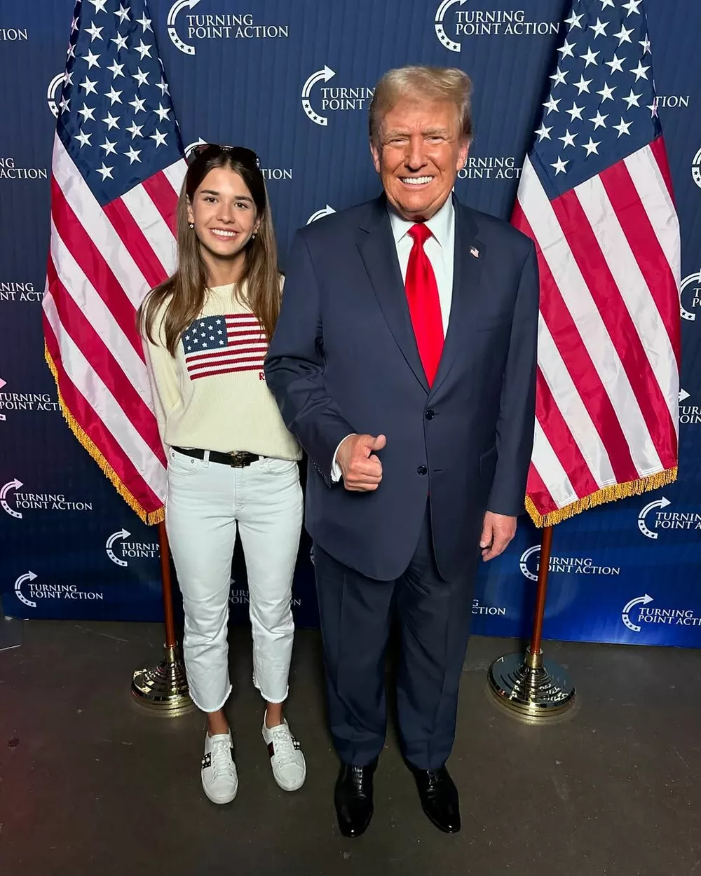 Дональд Трамп с внучкой Кай