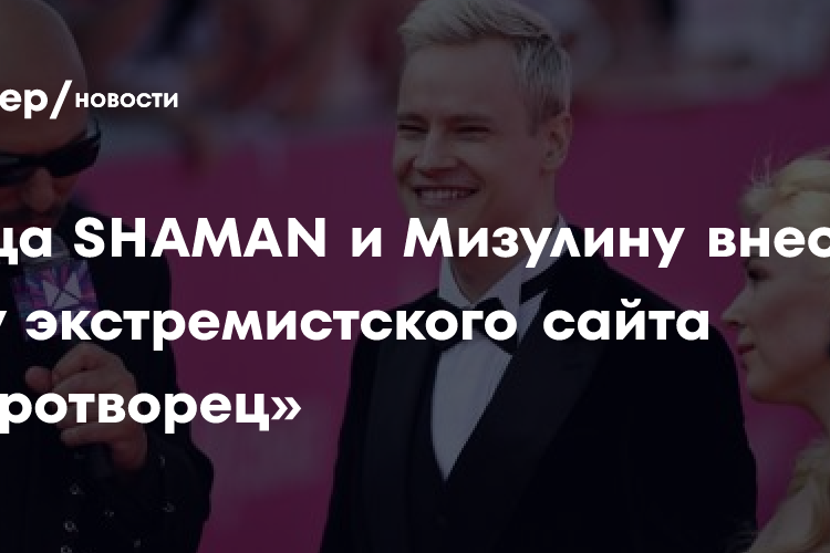 Певца SHAMAN и Мизулину внесли в базу экстремистского сайта «Миротворец»
