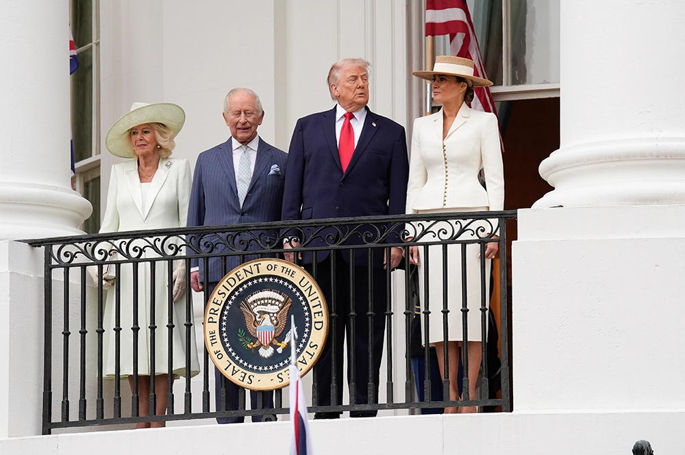 Королева Камилла, Карл III, Дональд и Мелания Трамп. 